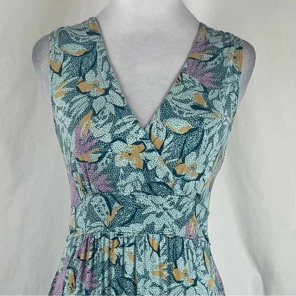 LL Bean Green Floral Print CottageCore Feminine Midi Dress NWOT Size XS - Picture 3 of 13